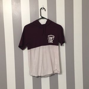 Purple and white “I don’t care” T-Shirt